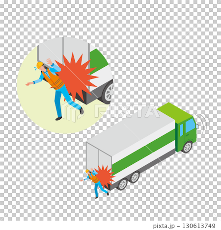 一人與一輛倒車卡車相撞的事故 一人與一輛倒車卡車相撞的事故 130613749