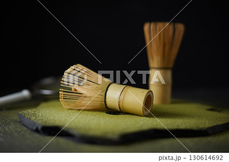 Close up Chasen , special bamboo matcha tea whisk 130614692