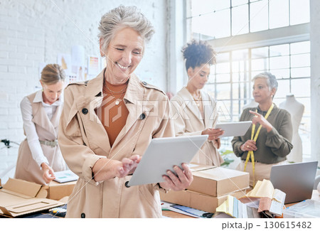 Manager tablet, ecommerce delivery and team diversity, package or stock product for commercial distribution. Logistics export, retail store box and senior woman in supply chain for courier shipping Manager tablet, ecommerce delivery and team diversity, package or stock product for commercial distribution. Logistics export, retail store box and senior woman in supply chain for courier shipping 130615482