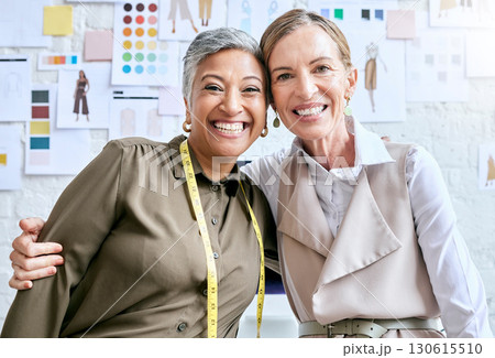 Senior, team and women, fashion and designer portrait in workshop, happy and smile for startup business. Face, elderly and female partners excited for success, design studio and manufacturing company Senior, team and women, fashion and designer portrait in workshop, happy and smile for startup business. Face, elderly and female partners excited for success, design studio and manufacturing company 130615510