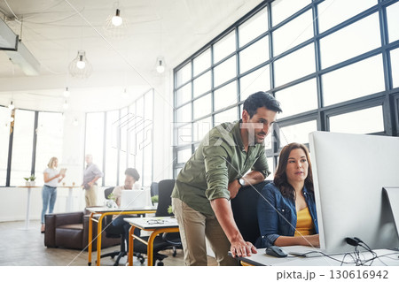 Business people, computer and training with team and leader help in coworking space with digital data on screen. Man, woman and work together, collaboration and partnership with advice and coaching Business people, computer and training with team and leader help in coworking space with digital data on screen. Man, woman and work together, collaboration and partnership with advice and coaching 130616942