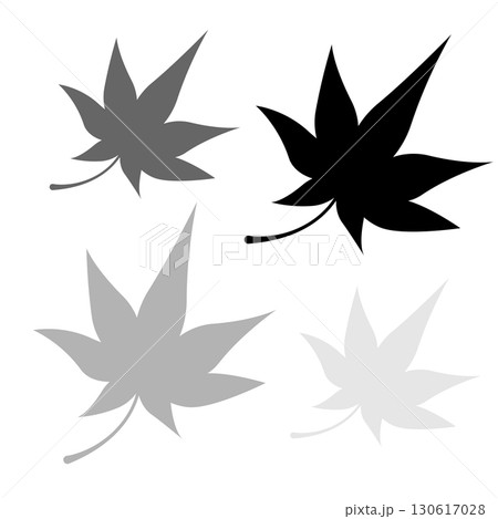 秋のモミジ葉シルエット黒色グレーのアイコン素材イラスト モノクロ シャドー べた塗り ベクターpng 秋のモミジ葉シルエット黒色グレーのアイコン素材イラスト モノクロ シャドー べた塗り ベクターpng 130617028