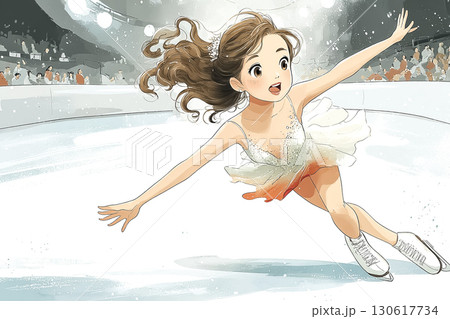 美優シリーズ：氷上でポーズを決める女性選 130617734