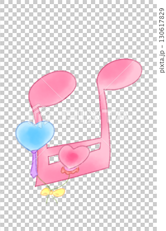 Musical notes with heart balloons Musical notes with heart balloons 130617829