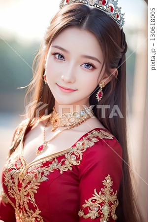 ティアラを付けた若い女性モデル ティアラを付けた若い女性モデル 130618005
