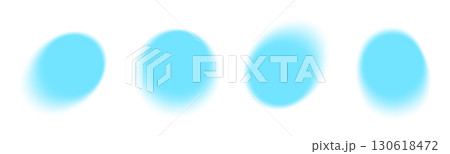 Dreamy y2k circle set with aura glow and soft blur shape effects in blue color for retro aesthetics. Round forms with gradient edges and ethereal transitions. Minimalist elements for web interfaces 130618472