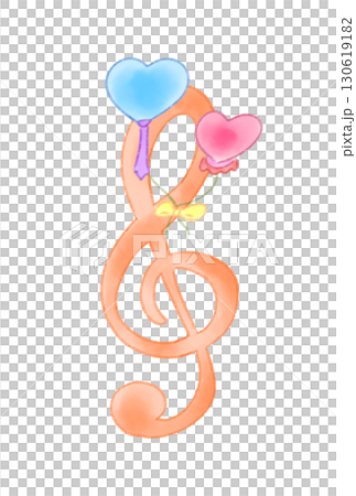 Musical notes with heart balloons Musical notes with heart balloons 130619182