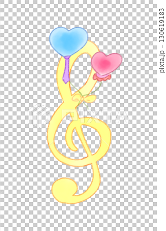 Musical notes with heart balloons 130619183