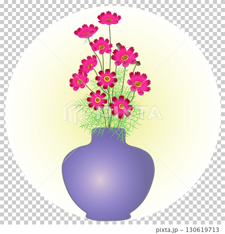 花瓶に活けられたコスモスのイラスト 花瓶に活けられたコスモスのイラスト 130619713