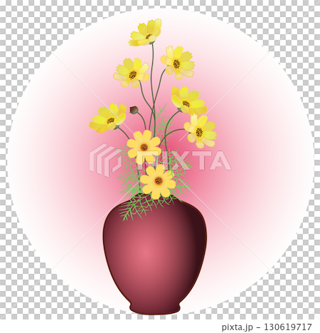 Illustration of cosmos in a vase Illustration of cosmos in a vase 130619717