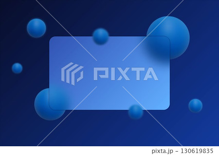 Modern geometric composition with vibrant Blue 3D shapes and text space. Glass morphism. Eps 10 130619835