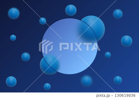Abstract composition Blue 3D spheres on a dark blue background with a transparent circle. Eps 10 Abstract composition Blue 3D spheres on a dark blue background with a transparent circle. Eps 10 130619836
