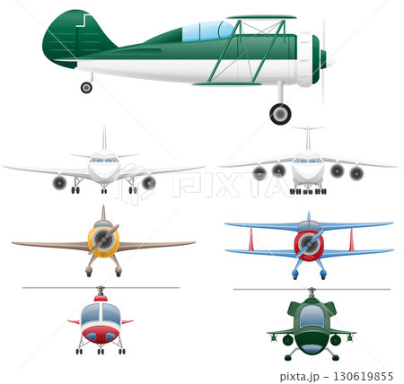 airplane and helicopter cartoon stock vector illustration isolated on white background 130619855