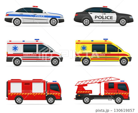 emergency vehicles of police fire and medical ambulance services cartoon stock vector illustration emergency vehicles of police fire and medical ambulance services cartoon stock vector illustration 130619857