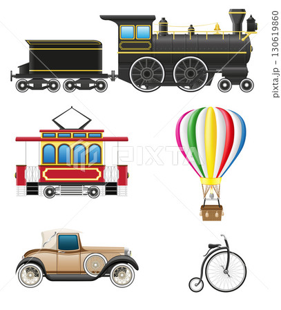 vintage old retro transport obsolete cartoon stock vector illustration 130619860