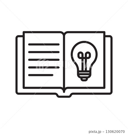 Open Book with a Light Bulb Idea. Education and creativity. Vector Illustration Open Book with a Light Bulb Idea. Education and creativity. Vector Illustration 130620070