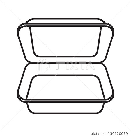 Open food disposable container. Takeout Box or Lunch Box. 130620079
