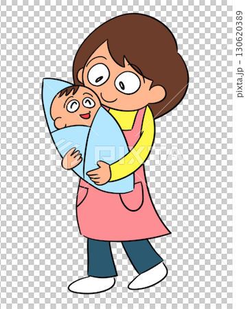 Hug baby illustration mom 130620389