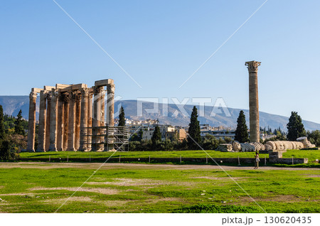 Temple of Olympian Zeus with columns in Athens, Greece. Temple of Olympian Zeus with columns in Athens, Greece. 130620435