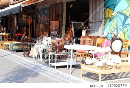 Old items and things are sold at a flea market in Tel Aviv, Israel. Old items and things are sold at a flea market in Tel Aviv, Israel. 130620779