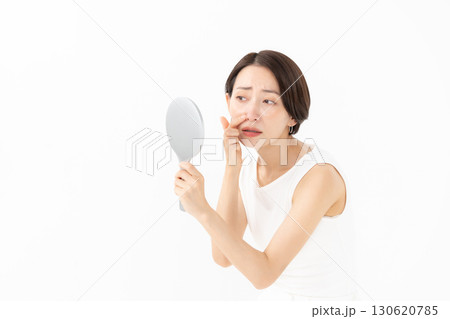 肌トラブル　スキンケア　手鏡	 130620785
