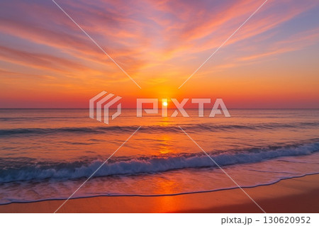 夕日と海の絶景 130620952