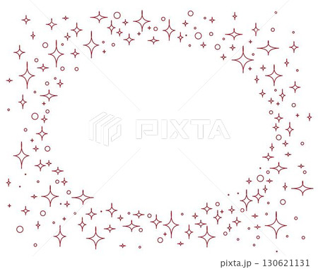 Vector round oval frame. Shining oval banner. Isolated on transparent background Vector illustration with stars and sparkles 130621131