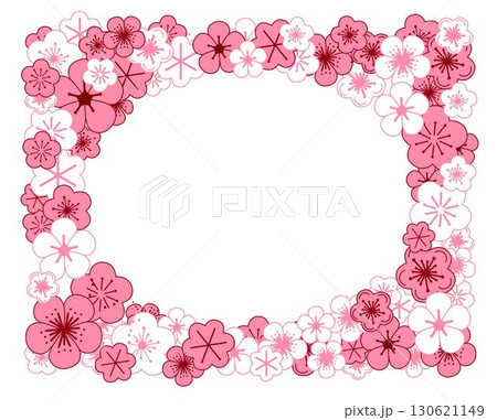 Graphic vector cherry blossom sakura oval frame in rectangle design Graphic vector cherry blossom sakura oval frame in rectangle design 130621149