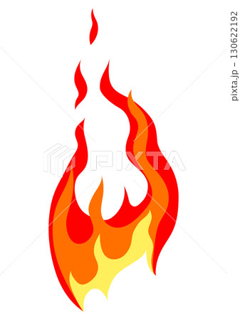 Illustration of stylized fire or flame. Burning red fire or bonfire. 130622192