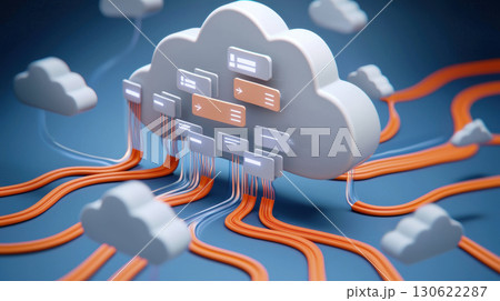 conceptual image of cloud with data connections, showcasing technology and innovation in digital communication conceptual image of cloud with data connections, showcasing technology and innovation in digital communication 130622287