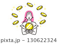 人物 コインを持つ若い女性 130622324