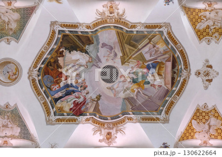 Frescoes on the ceiling of the monastery church of St. John in Ursberg, Germany Frescoes on the ceiling of the monastery church of St. John in Ursberg, Germany 130622664