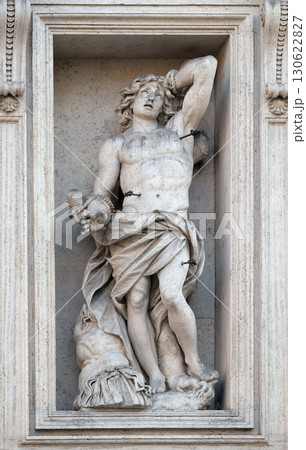 Saint Sebastian on the portal of Sant Andrea della Valle Church in Rome, Italy 130622827