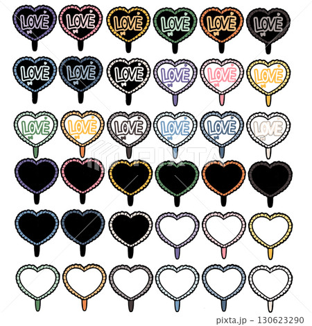 うちわのイラスト、アイコン（LOVE、無地）_推し色 130623290