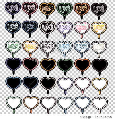 うちわのイラスト、アイコン（LOVE、無地）_推し色 130623290