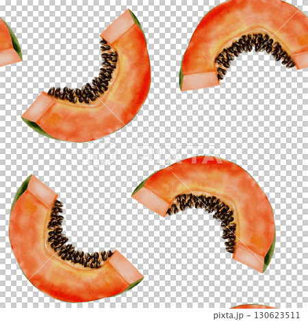 Papaya watercolor seamless pattern. Hand drawn ripe tropical fruit on white background. Ideal for textile, cosmetics and product packaging Papaya watercolor seamless pattern. Hand drawn ripe tropical fruit on white background. Ideal for textile, cosmetics and product packaging 130623511