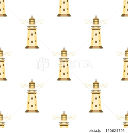 cartoon lighthouse seamless pattern 130623593