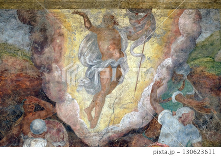 Resurrection of Christ, the facade of the Mazzanti House decorated with frescoes in Verona, Italy 130623611