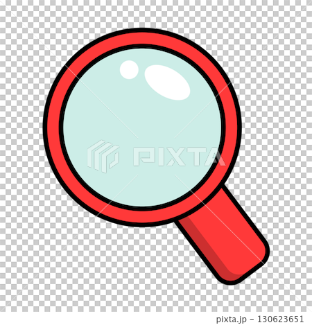 Red magnifying glass icon illustration 130623651