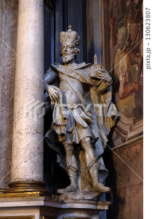 Saint Leopold, statue on the altar in the St Nicholas Cathedral in Ljubljana, Slovenia 130623807