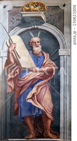 Moses, fresco in the St Nicholas Cathedral in Ljubljana, Slovenia Moses, fresco in the St Nicholas Cathedral in Ljubljana, Slovenia 130623808
