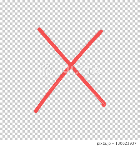 Handwritten Red X or X - Simple Wrong Symbol, Cross, or Cross Mark Design Material 130623937