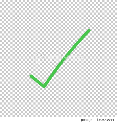 Handwritten green check mark - simple tick, DONE symbol, approval or completion design part material Handwritten green check mark - simple tick, DONE symbol, approval or completion design part material 130623944
