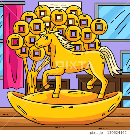 Year of the Horse 2026 and Coin Tree Colored  130624162