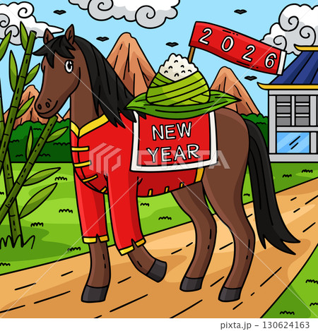 Year of the Horse 2026 with Sticky Rice Colored  130624163