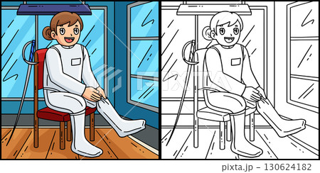 Fencing Female Fencer Wearing a Suit Illustration Fencing Female Fencer Wearing a Suit Illustration 130624182