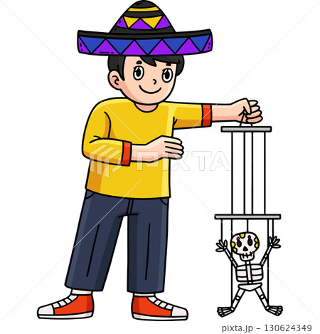 Dia de los Muertos Boy Skeleton Puppets Clipart Dia de los Muertos Boy Skeleton Puppets Clipart 130624349