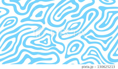 Psychedelic groovy water drink wave pattern background with wavy lines, vector trendy design. Retro groovy pattern of abstract psychedelic twirls and hypnotic flows of blue water or drink water waves 130625213