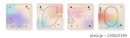 Pastel gradient square template with abstract frames Pastel gradient square template with abstract frames 130625399