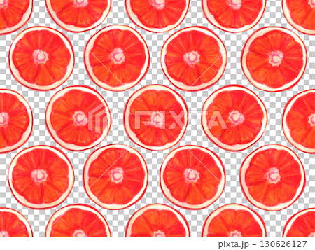 Red orange fruits, citrus slices seamless pattern, sweet background. Hand drawn watercolor illustration for tropical wallpaper 130626127
